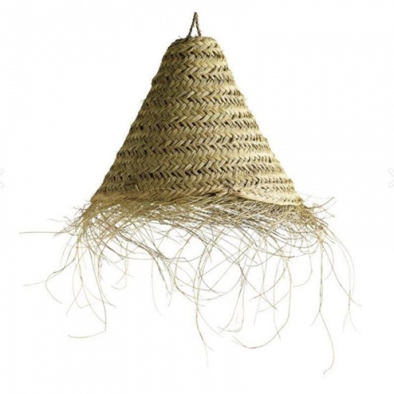 Φωτιστικό οροφής κωνικού σχήματος από φύλλα φοίνικα -  SET FRΙLL Μήκος: 55 cm, Πλάτος: 55 cm, Ύψος: 45 cm