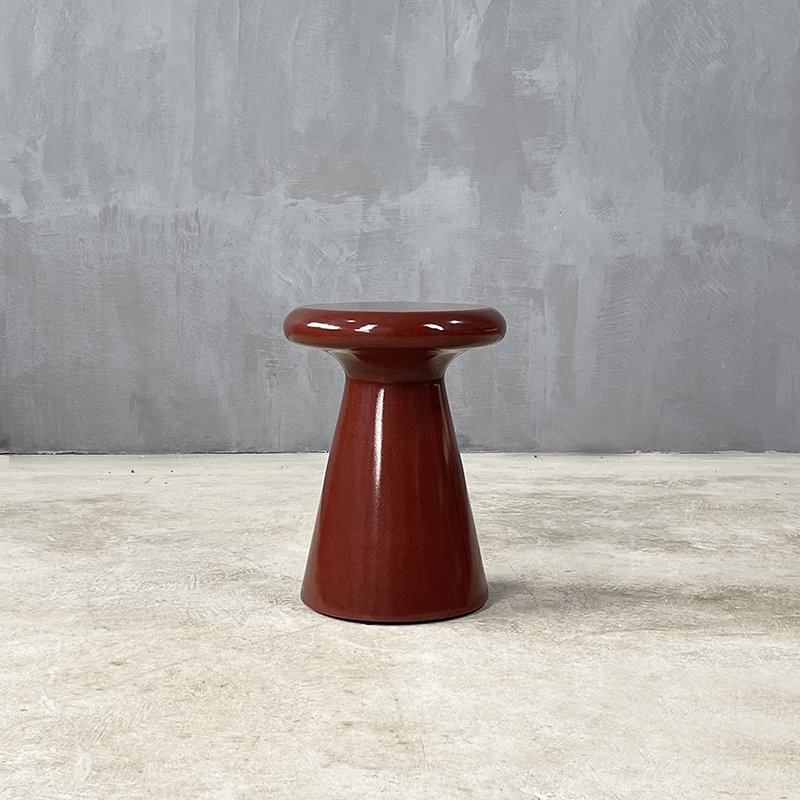 GLAZED RED 38 SIDE TABLE - ΤΡΑΠΕΖΑΚΙ ΣΑΛΟΝΙΟΥ ΚΩΔ  3851S - 38×38×51cm