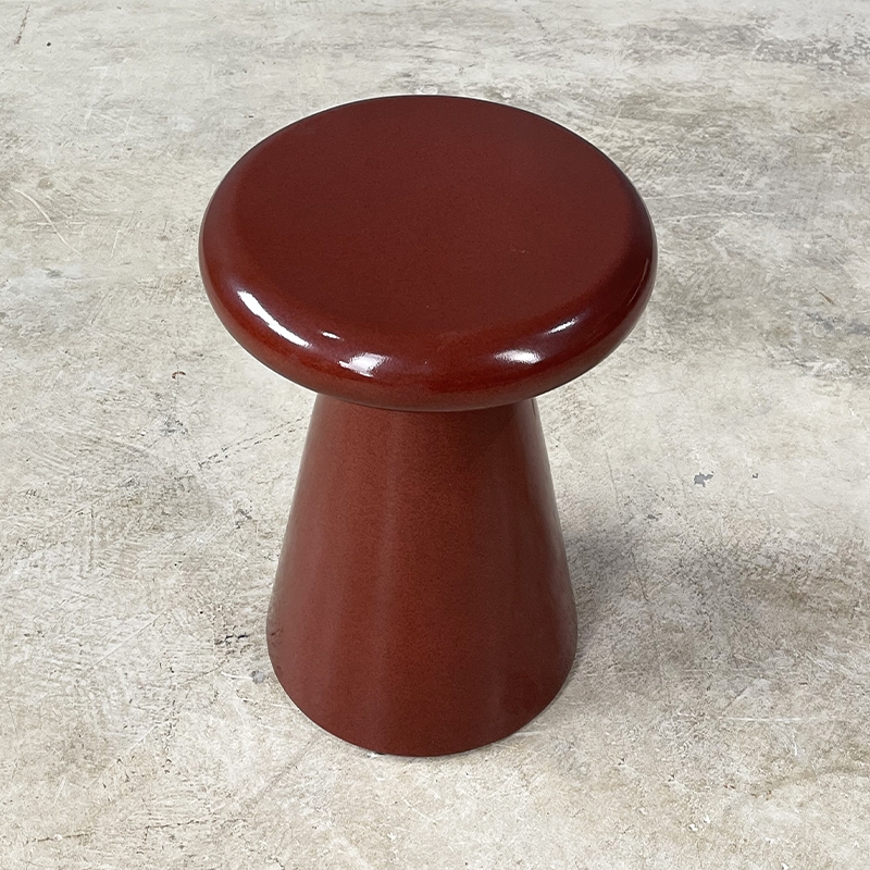 GLAZED RED 38 SIDE TABLE - ΤΡΑΠΕΖΑΚΙ ΣΑΛΟΝΙΟΥ ΚΩΔ  3851S - 38×38×51cm