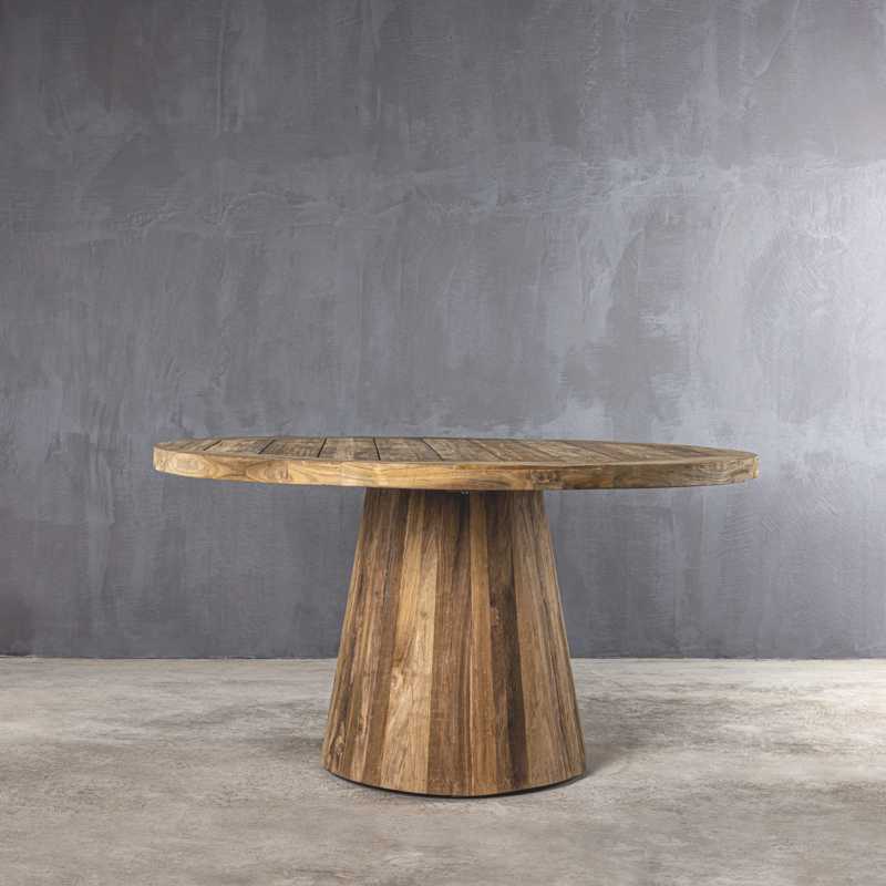 IKON 140 TABLE RΕCLAIMED TEAK - ΤΡΑΠΕΖΙ ΣΤΡΟΓΓΥΛΟ ΚΩΔ 1531S -  140×140×75cm 