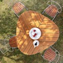 ΤΡΑΠΕΖΙ ΑΛΟΥΜΙΝΙΟΥ ΜΠΑΜΠΟΥ   LEAF TABLE   Aluminium, Natural Rattan / Bamboo / Cane  H:74,5 x W:146 x D:146 cm 