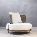 Πολυθρονα μεταλλικη με συνθετικό υφασμα  LETIZIA ARMCHAIR  -  90 × 90 × 65 cm (L x W x H)  