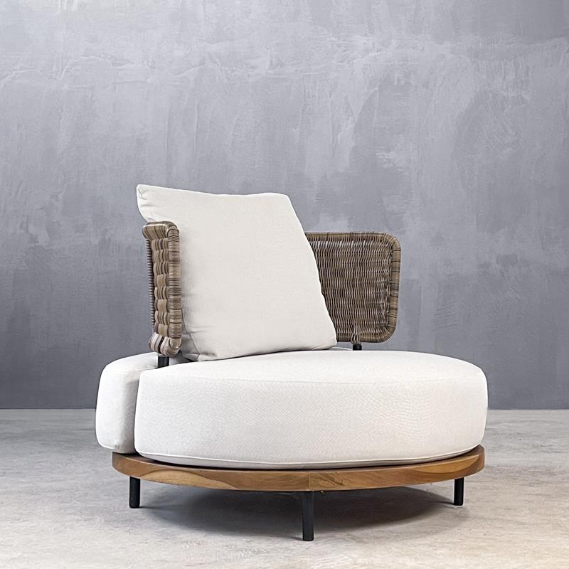Πολυθρονα μεταλλικη με συνθετικό υφασμα  LETIZIA ARMCHAIR  -  90 × 90 × 65 cm (L x W x H)  