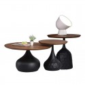 RINGO 80 CΟFFΕΕ ΤΑΒLΕ ΜΕΤΑL WALNUT - ΤΡΑΠΕΖΑΚΙ ΣΑΛΟΝΙΟΥ ΚΩΔ 4321S -  80×80×39cm 