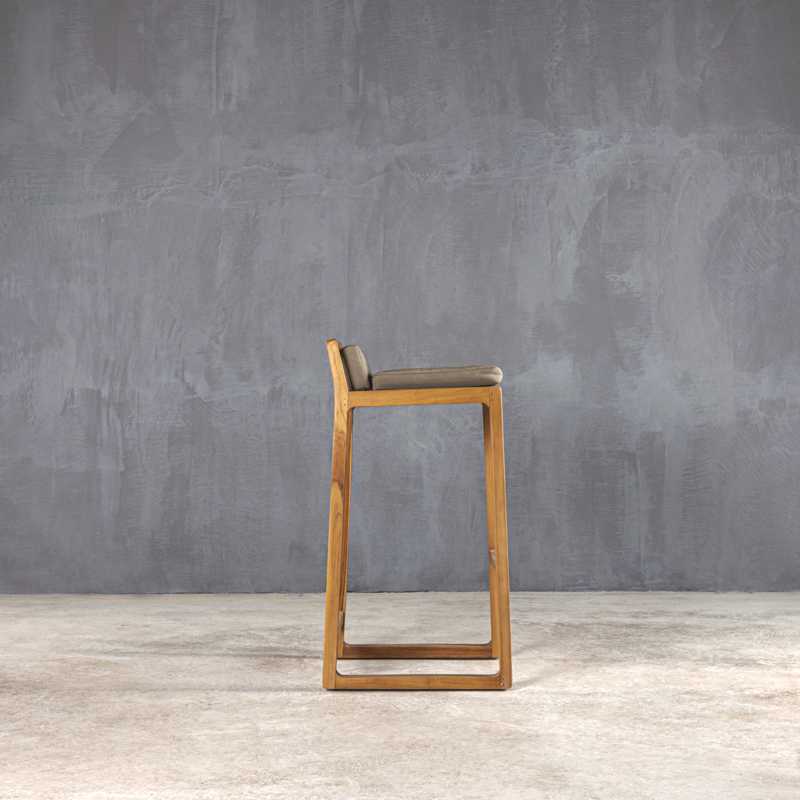 BAR STOOL SLED TEAK - ΣΚΑΜΠΩ ΜΠΑΡ ΚΩΔ 4744S - 47× 44×74cm 