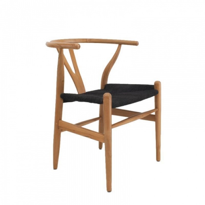 ΠΟΛΥΘΡΟΝΑ WΙSΗΒΟΝΕ ΑΠΟ ΞΥΛΟ ΤΕΑΚ ΚΑΙ ΜΑΥΡΟ ΚΟΡΔΟΝΙ Μήκος: 51 cm, Πλάτος: 55 cm, Ύψος: 77 cm