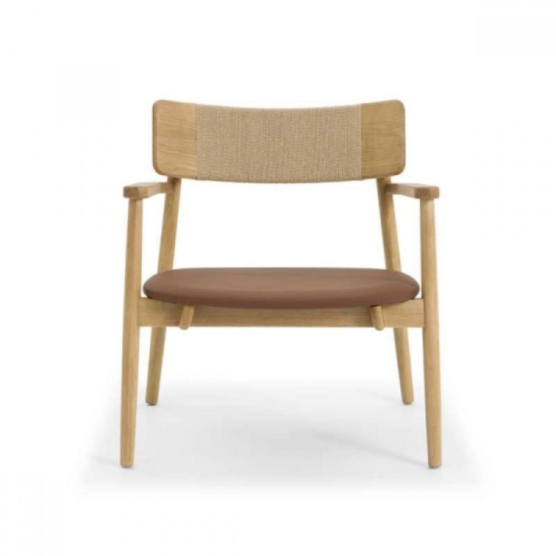 CONNECT LOUNGE ARMCHAIR OAK PU  64 × 67 × 73 cm  Πολυθρόνα ξ΄υλινη  