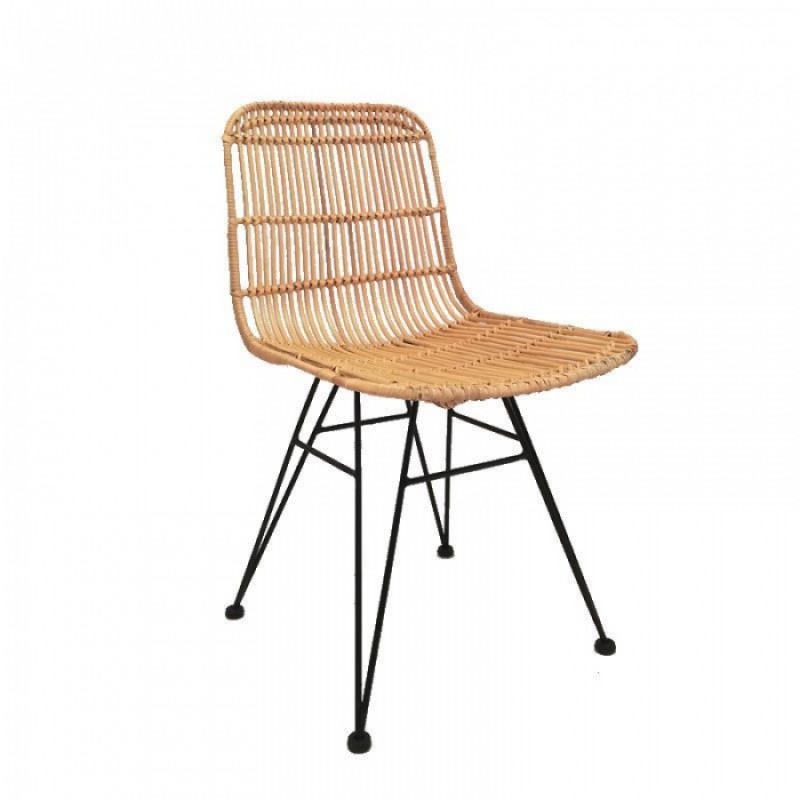 Πλεκτή στο χέρι καρέκλα από υλικό rattan  OEM ESPRESSO 60986800 - Μήκος: 44 cm, Πλάτος: 57 cm, Ύψος: 47,5/90 cm