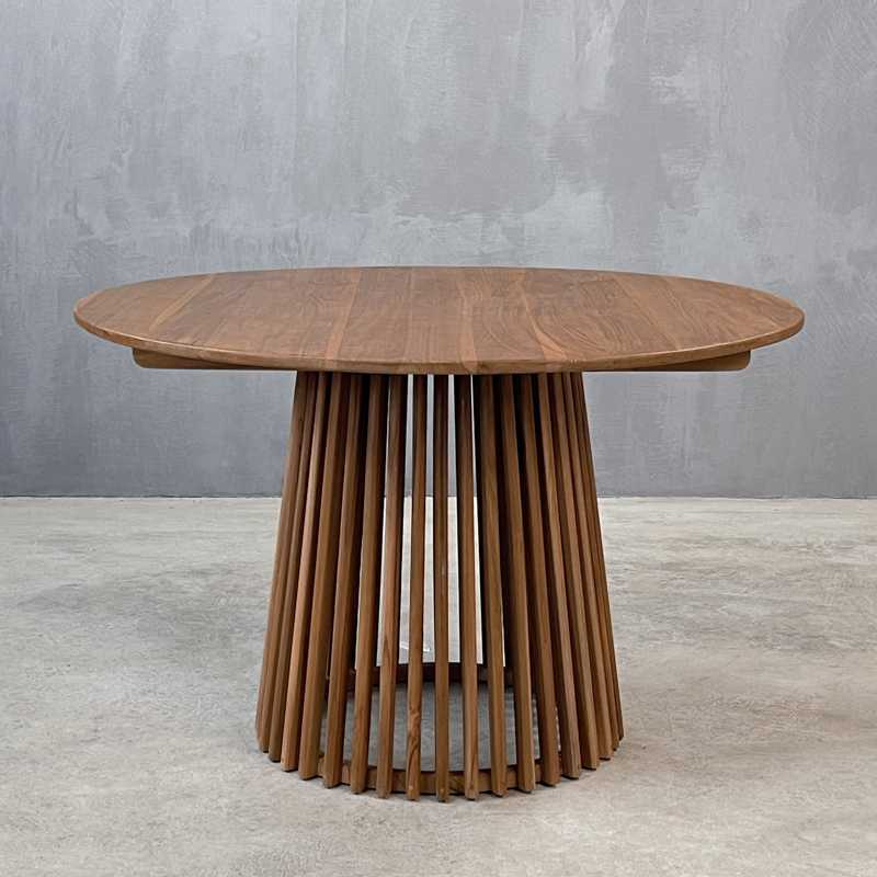 IKEBANA 120 DINING TABLE ΤΕΑΚ- ΤΡΑΠΕΖΙ ΣΤΡΟΓΓΥΛΟ ΚΩΔ 1212S -  120×120×75cm 