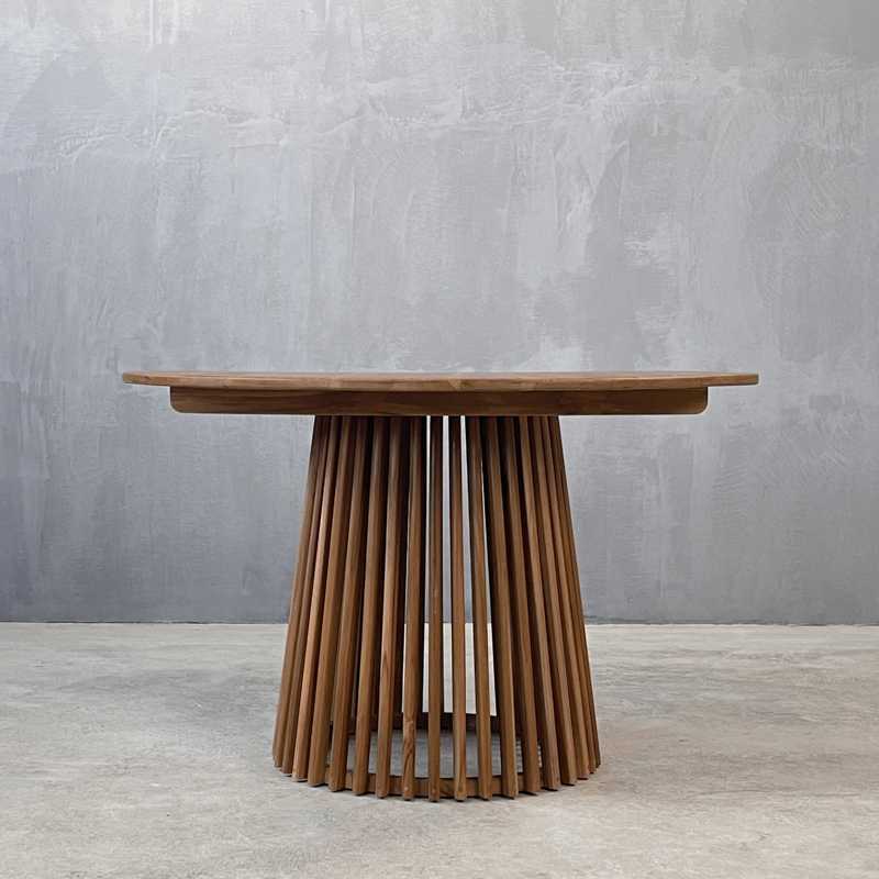 IKEBANA 120 DINING TABLE ΤΕΑΚ- ΤΡΑΠΕΖΙ ΣΤΡΟΓΓΥΛΟ ΚΩΔ 1212S -  120×120×75cm 