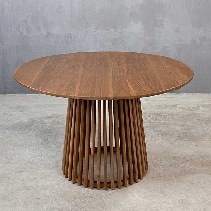 IKEBANA 120 DINING TABLE ΤΕΑΚ- ΤΡΑΠΕΖΙ ΣΤΡΟΓΓΥΛΟ ΚΩΔ 1212S -  120×120×75cm 