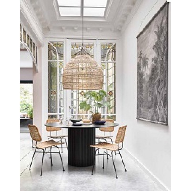 Τραπέζι ξύλινο  MTA2838 PILLAR DINING TABLE ROUND BLACK   140 × 140 × 75 cm (L x W x H)