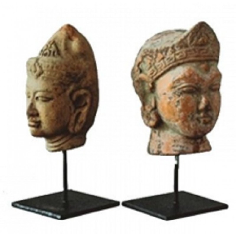 PRABU ΔΙΑΚΟΣΜΗΤΙΚΟ ΓΛΥΠΤΟ_ΣΕΤ ΤΩΝ 2  κωδ 6615  Μήκος: 6 cm, Πλάτος: 6 cm, Ύψος: 15 cm -ξυλο teak 