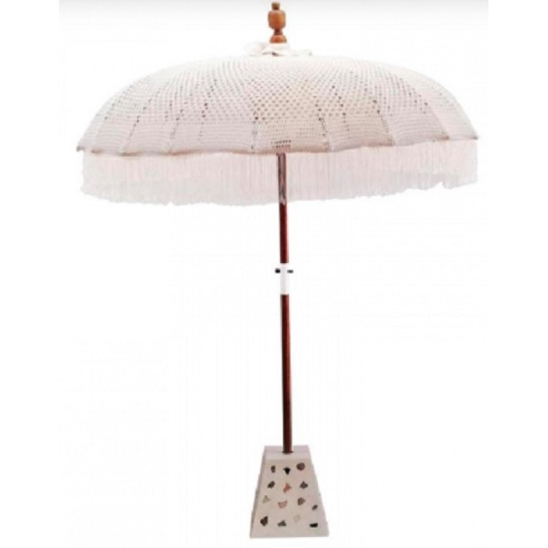 ΟΜΠΡΕΛΑ ΜΑCRΑΜΕ RΟUΝD D185 ΒΑLΙΝΕSΕ ΜΕ ΞΥΛΟ TEAK, ΒΑΜΒΟΟ ΚΑΙ ΔΑΝΤΕΛΑ ΧΕΙΡΟΠΟΙΗΤΗ  ΚΩΔ 185185 -  Μήκος: 185 cm, Πλάτος: 185 cm, Ύψος: 245 cm