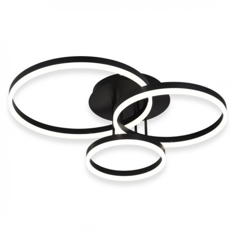 Sun Light Μοντέρνα Μεταλλική Πλαφονιέρα Οροφής με Ενσωματωμένο LED σε Μαύρο χρώμα 77cm Κωδικός: C88059/3-BK 