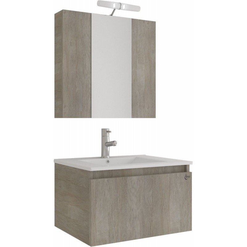 Drop Liberty 60 Πάγκος με Νιπτήρα & Καθρέπτη Μ60xΒ45xΥ35cm Μπεζ Κωδικός: 46552486