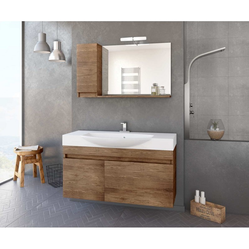 Drop Senso 105 Πάγκος με Νιπτήρα & Καθρέπτη Μ102xΒ38xΥ50cm PL Wood Κωδικός: 40630534