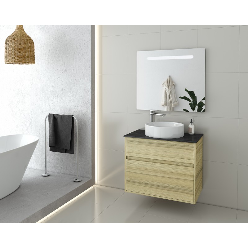 Drop Instinct 80 Πάγκος με Νιπτήρα & Καθρέπτη με Φως Γυαλιστερή Λάκα Μ75.5xΒ43.5xΥ60cm White Top-2 Κωδικός: 38518593