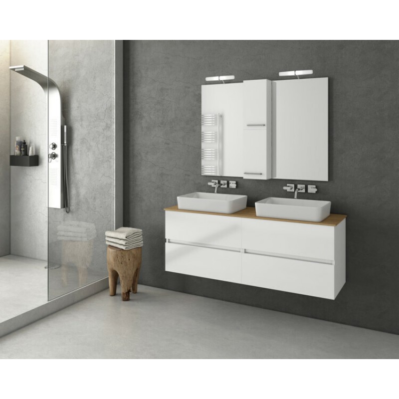 Drop Luxus 140 Πάγκος με Νιπτήρα & Καθρέπτη Μ67,5xΒ50xΥ40cm White Κωδικός: 47317208 