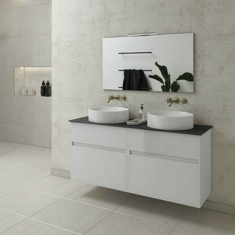 Drop Instinct 125 Πάγκος με Νιπτήρα & Καθρέπτη Μελαμίνη Μ125xΒ44.5xΥ60cm Λευκός Κωδικός: 35346735