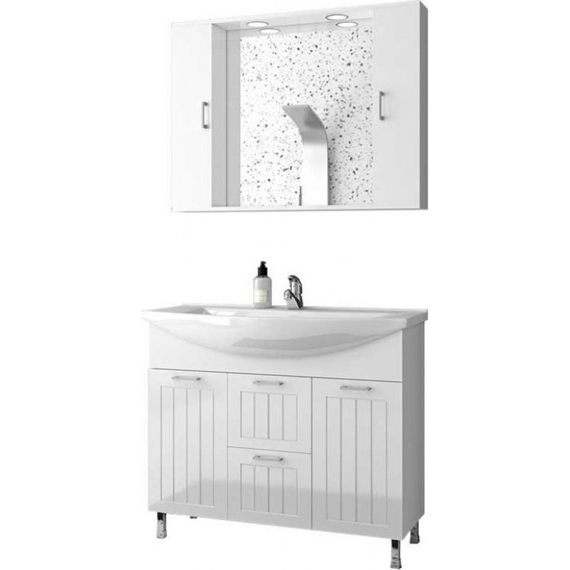 Drop Ritmo 95 Πάγκος με Νιπτήρα Μελαμίνη Μ92xΒ34xΥ80cm Λευκός Κωδικός: 35517103