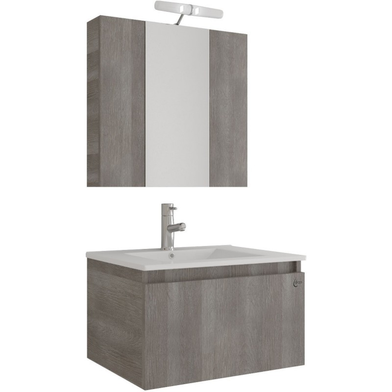 Drop Liberty 60 Πάγκος με Νιπτήρα & Καθρέπτη Μ60xΒ45xΥ35cm Γκρι Κωδικός: 46552584