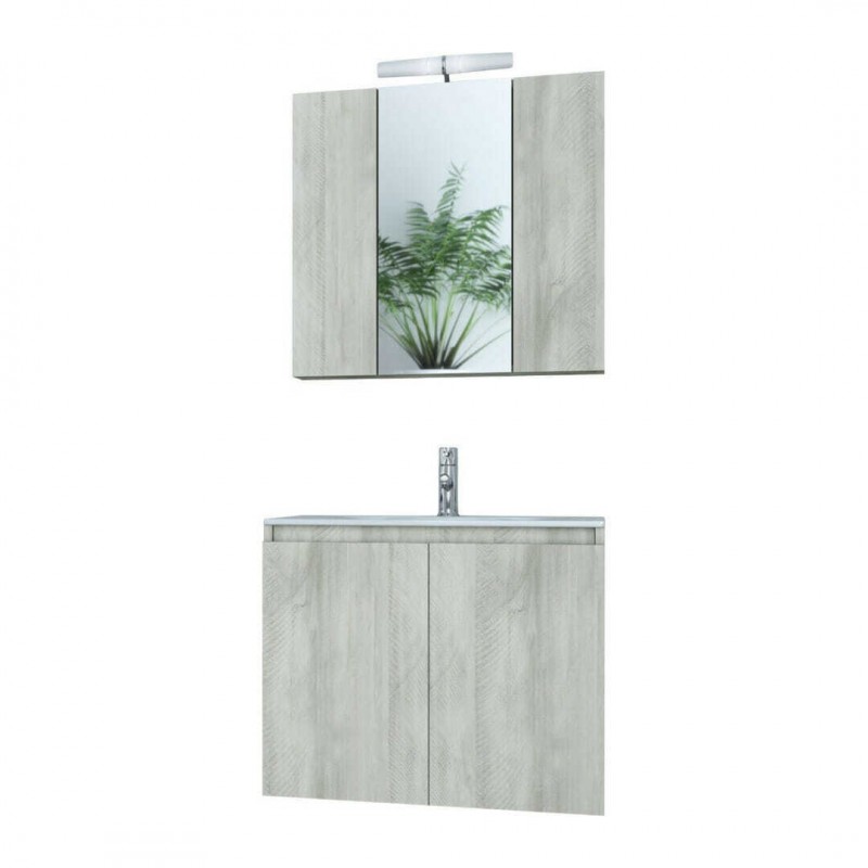 Drop Verona 60 Πάγκος με Νιπτήρα & Καθρέπτη Μ60xΒ45xΥ50cm Μπεζ Κωδικός: 39305646