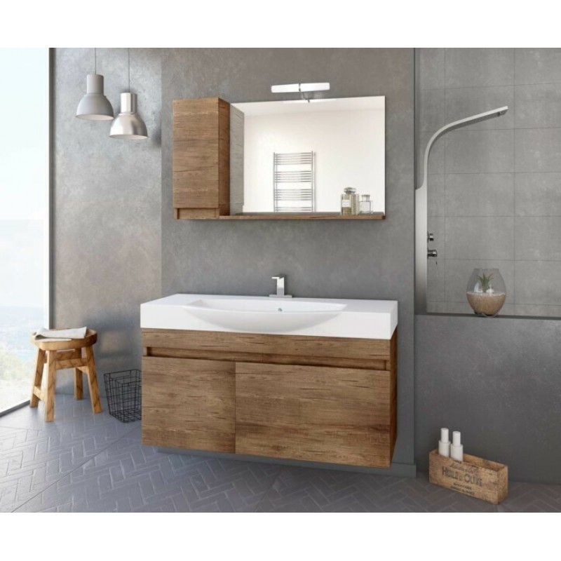 Drop Senso 105 Πάγκος με Νιπτήρα & Καθρέπτη Μ102xΒ38xΥ50cm PL WOOD Κωδικός: 47320583 