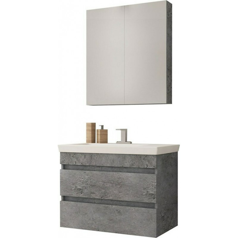 Drop Luxus 70 Πάγκος με Νιπτήρα & Καθρέπτη Μ68xΒ40xΥ50cm Granite Κωδικός: 20459416