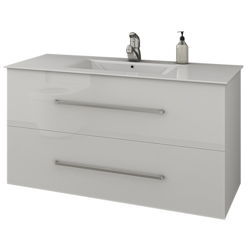 Drop Torino 90 Πάγκος χωρίς Νιπτήρα Γυαλιστερή Λάκα Μ90xΒ45xΥ50cm Λευκός Κωδικός: 34539538