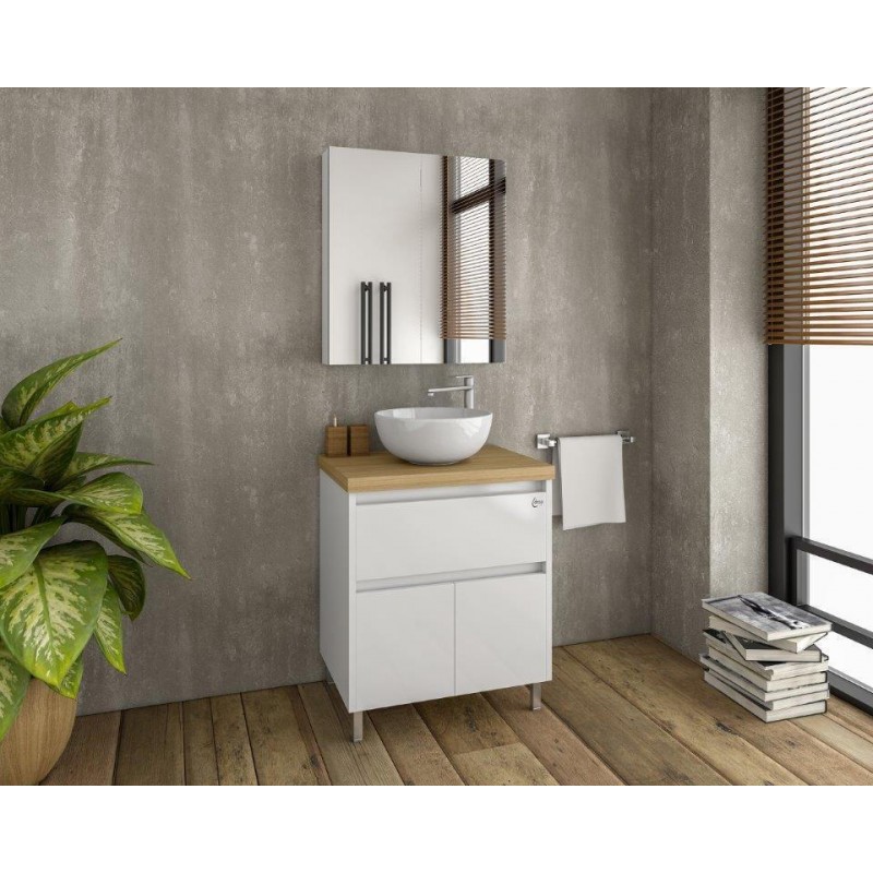 Drop 65 Πάγκος με Νιπτήρα & Καθρέπτη ΜxΒxΥ White Κωδικός: 48096453