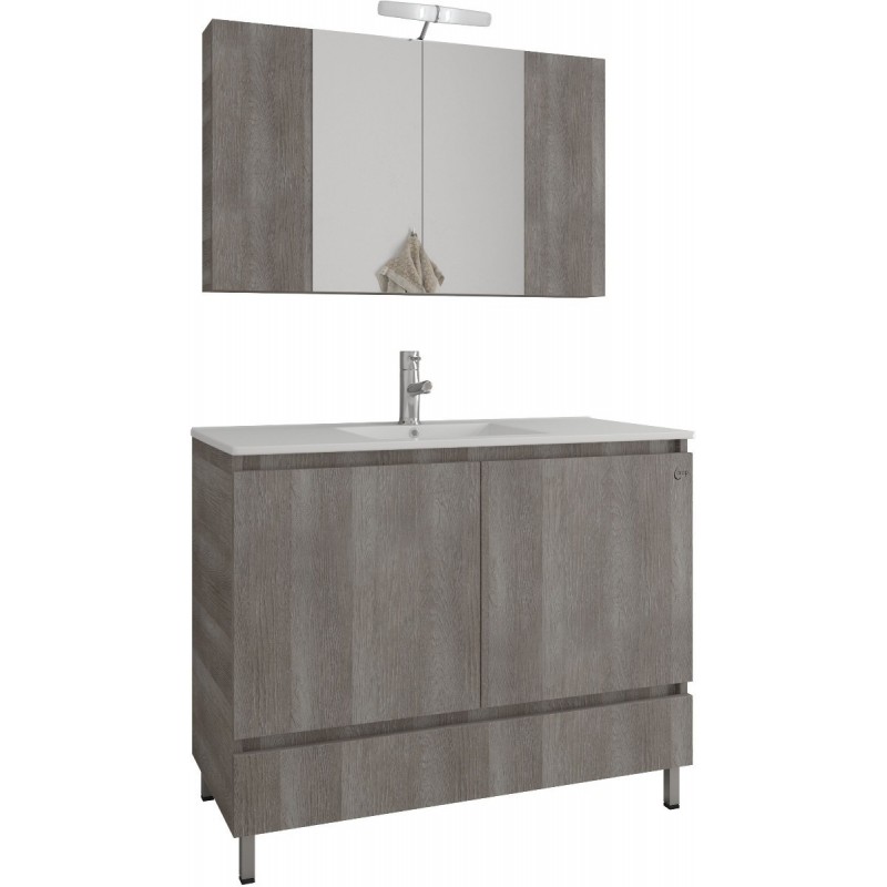 Drop Delta 100 Πάγκος με Νιπτήρα & Καθρέπτη Μ100xΒ45xΥ80cm Γκρι Κωδικός: 46521598