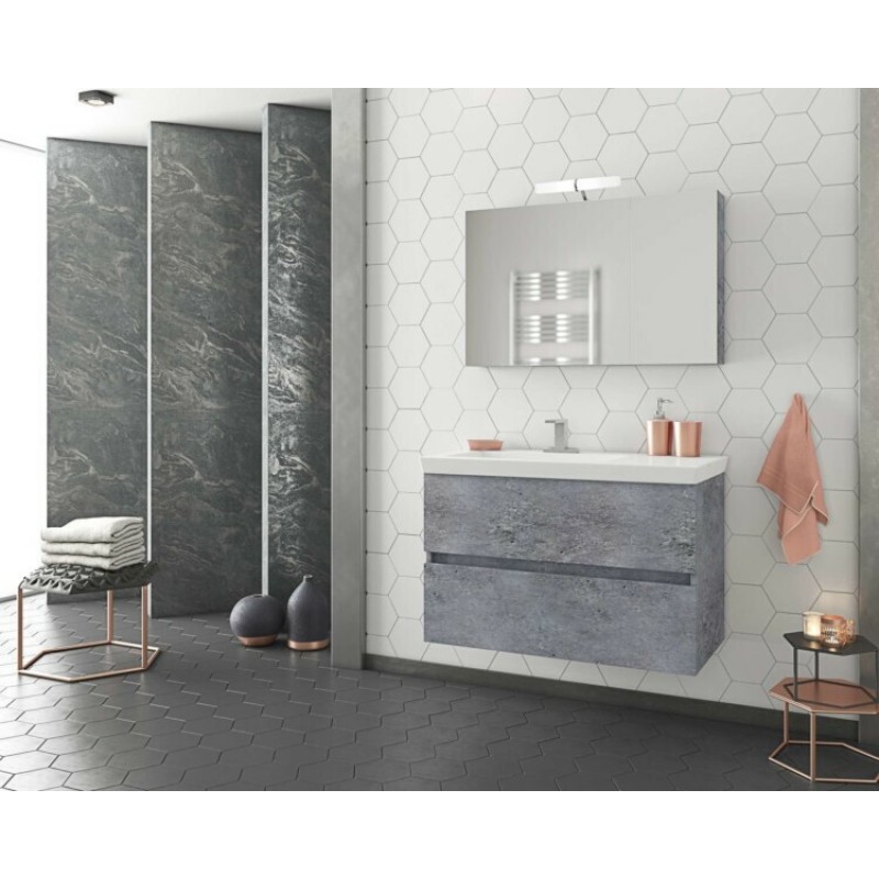 Drop Πάγκος με Νιπτήρα & Καθρέπτη ΜxΒxΥ Granite Κωδικός: 48118397