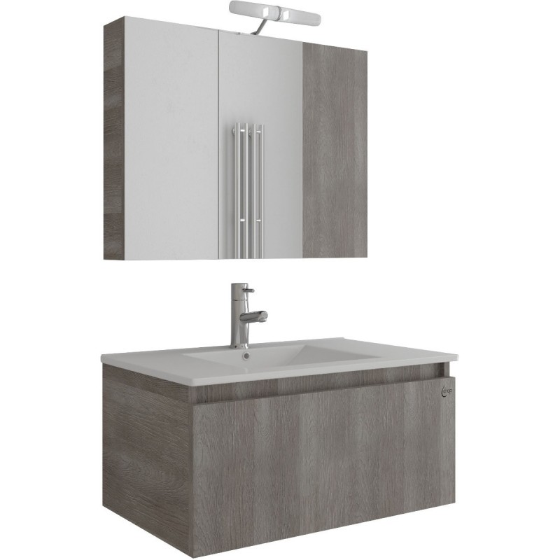 Drop Liberty 75 Πάγκος με Νιπτήρα & Καθρέπτη Μ75xΒ45xΥ35cm Γκρι Κωδικός: 46552319