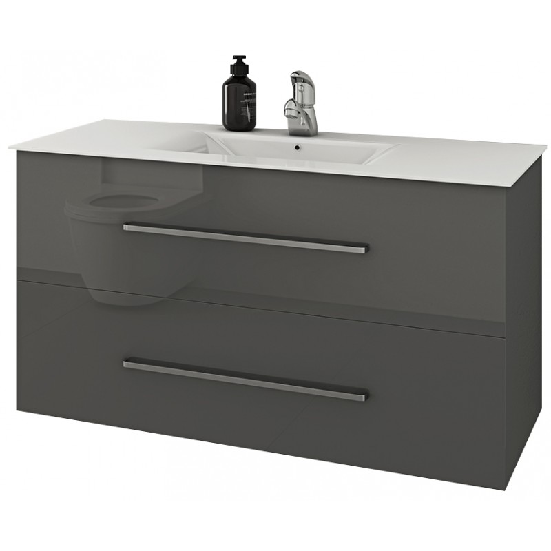 Drop Torino 90 Πάγκος χωρίς Νιπτήρα Γυαλιστερή Λάκα Μ90xΒ45xΥ50cm Anthracite Κωδικός: 34539502