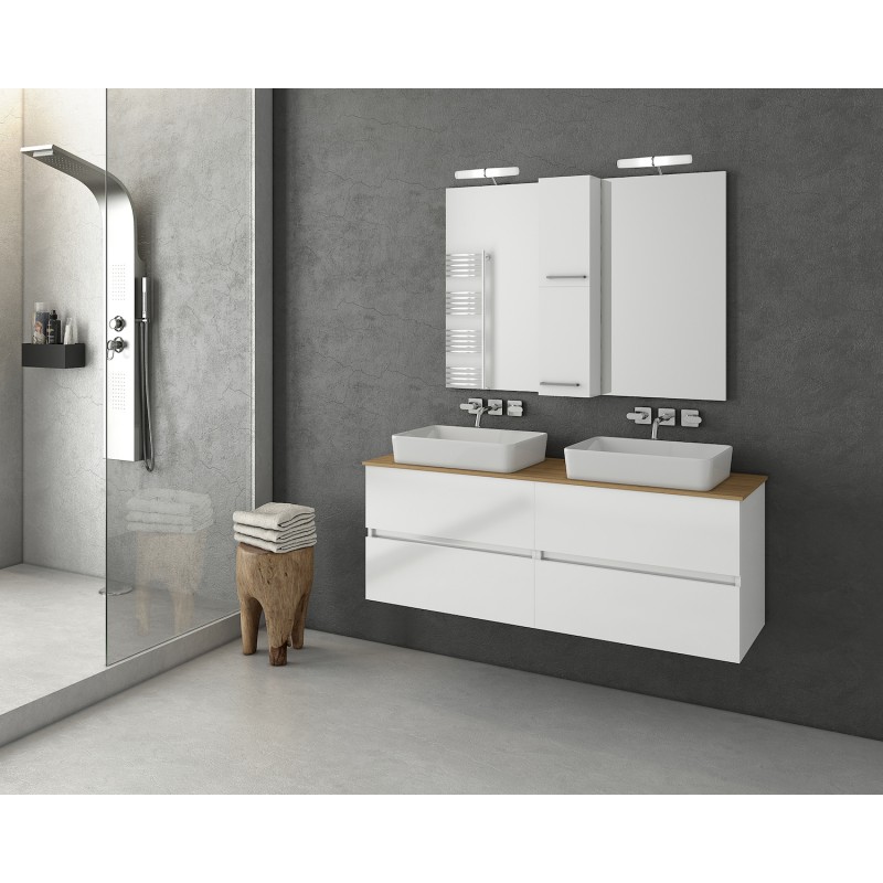 Drop Luxus 140 Πάγκος με Νιπτήρα & Καθρέπτη & Ντουλάπι Μ67.5xΒ50xΥ40cm White Κωδικός: 38519467