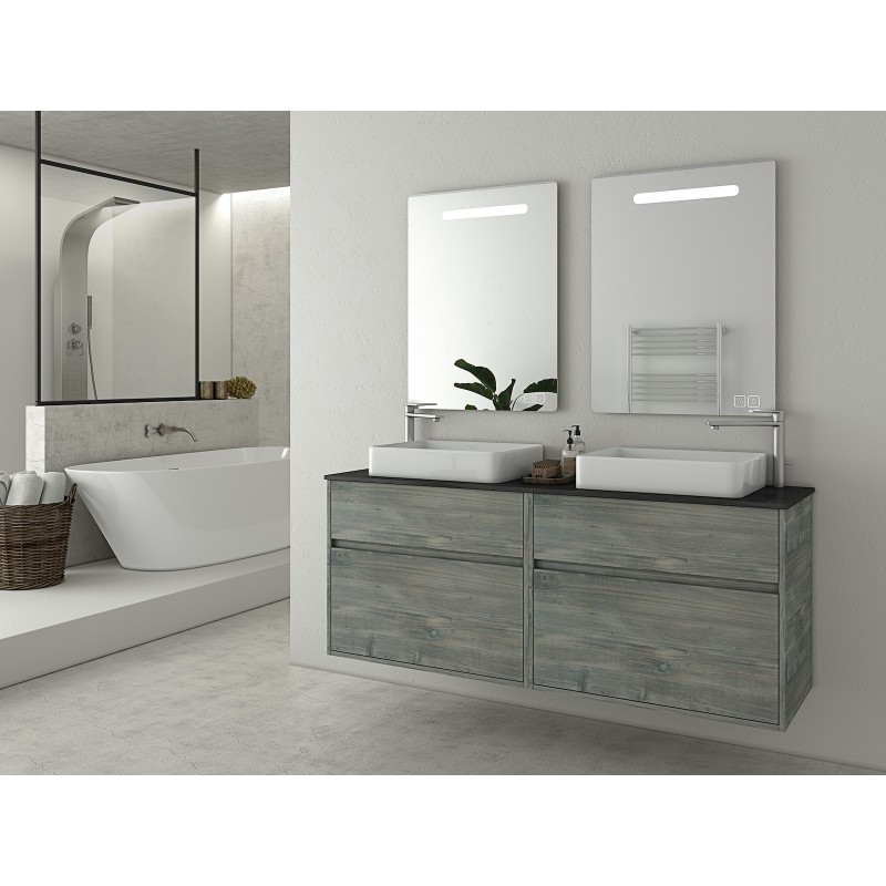 Drop Instinct 150 Πάγκος με Νιπτήρα & Καθρέπτη με Φως Μελαμίνη Μ152xΒ44.5xΥ60cm Smoked Oak Top-1 Κωδικός: 40555904