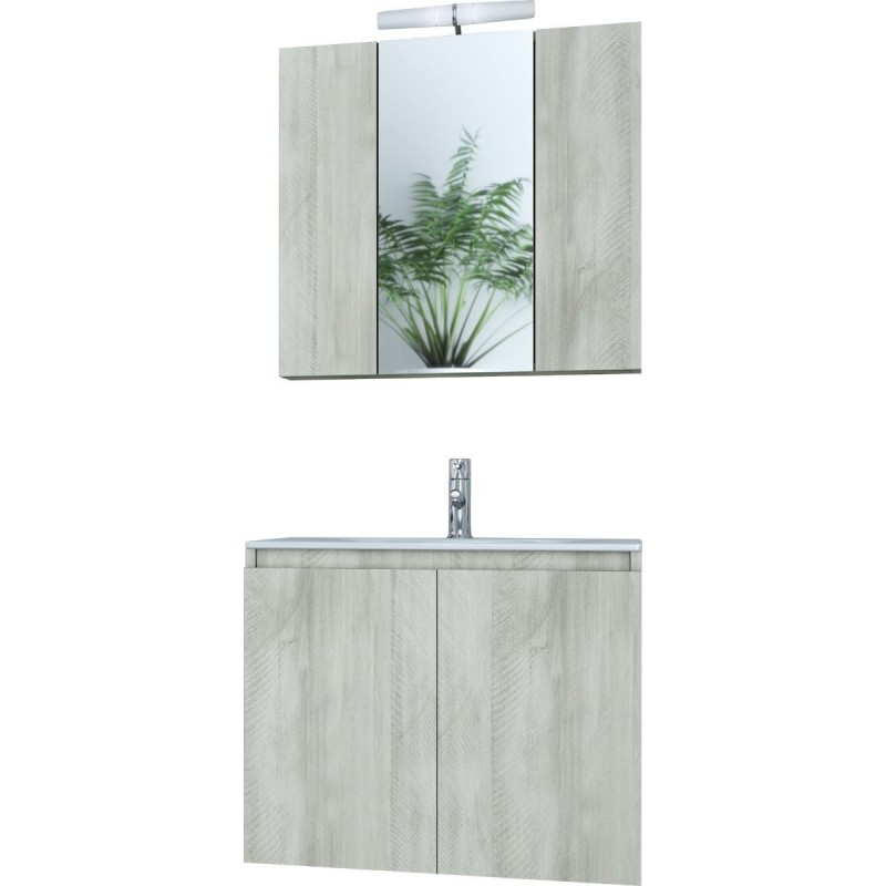 Drop Verona 60 Πάγκος με Νιπτήρα & Καθρέπτη Γυαλιστερή Λάκα Μ60xΒ45xΥ50cm Μπεζ Κωδικός: 21621309