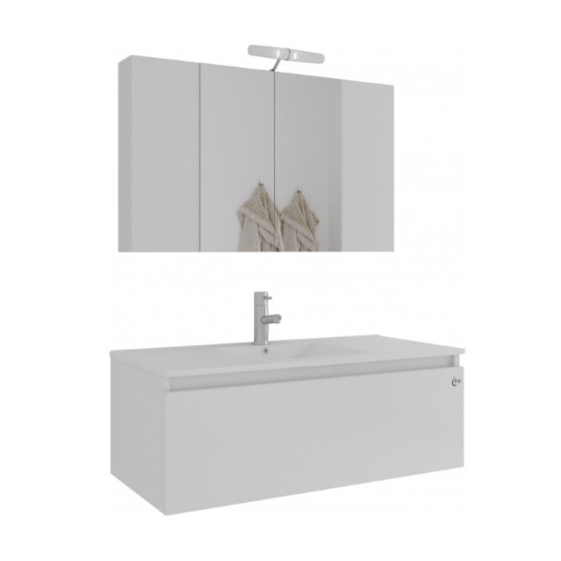 Drop Liberty 100 Πάγκος με Νιπτήρα Μ100xΒ45xΥ35cm White Gloss Κωδικός: 50258637