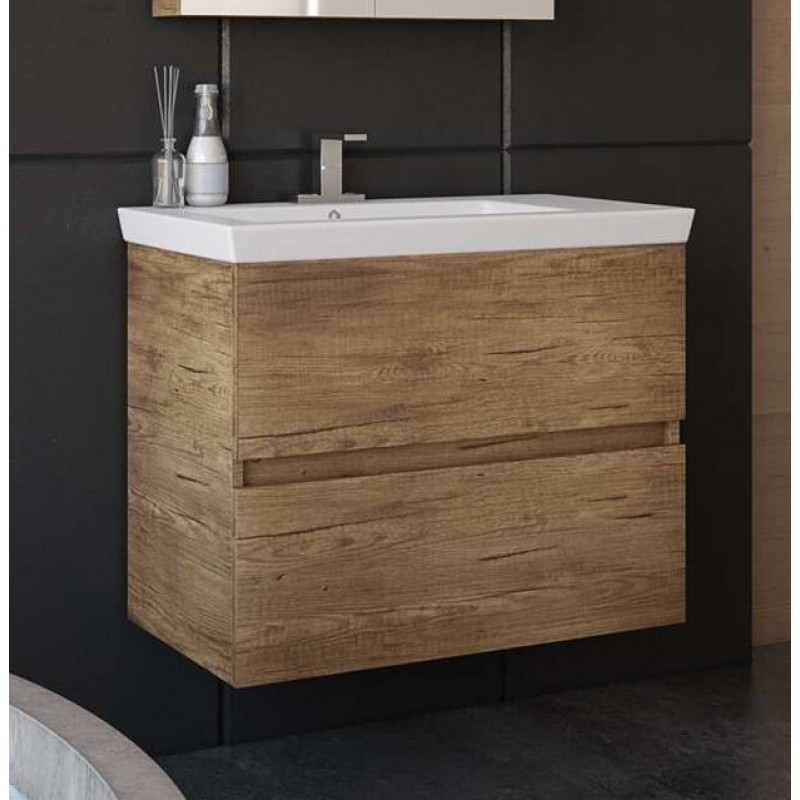 Drop Luxus 70 Πάγκος με Νιπτήρα Μ68xΒ40xΥ50cm Καφέ Κωδικός: 47315584