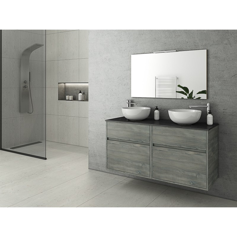 Drop INSTINCT 125 Πάγκος με Νιπτήρα & Καθρέπτη Μ125xΒ44.5xΥ60cm Smoked Oak Top-1 Κωδικός: 40555823