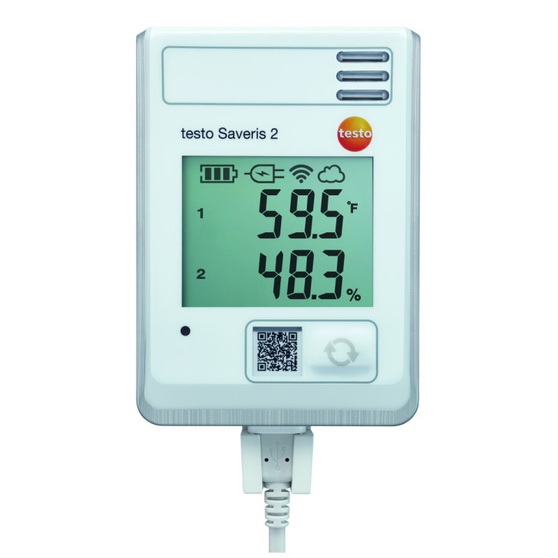 Testo Saveris 2-H2 Καταγραφικό δεδομένων WiFi με οθόνη και σύνδεση για έναν αισθητήρα θερμοκρασίας/ υγρασίας  Κωδικός  0572 2035