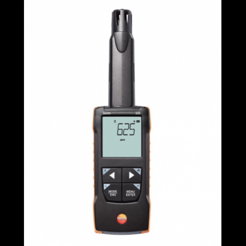 testo 535  Κωδικός 0563 0535 όργανο μέτρησης CO₂ με σύνδεση App, ηχητικό συναγερμό, με τσάντα μεταφοράς, πρωτόκολλο βαθμονόμησης 