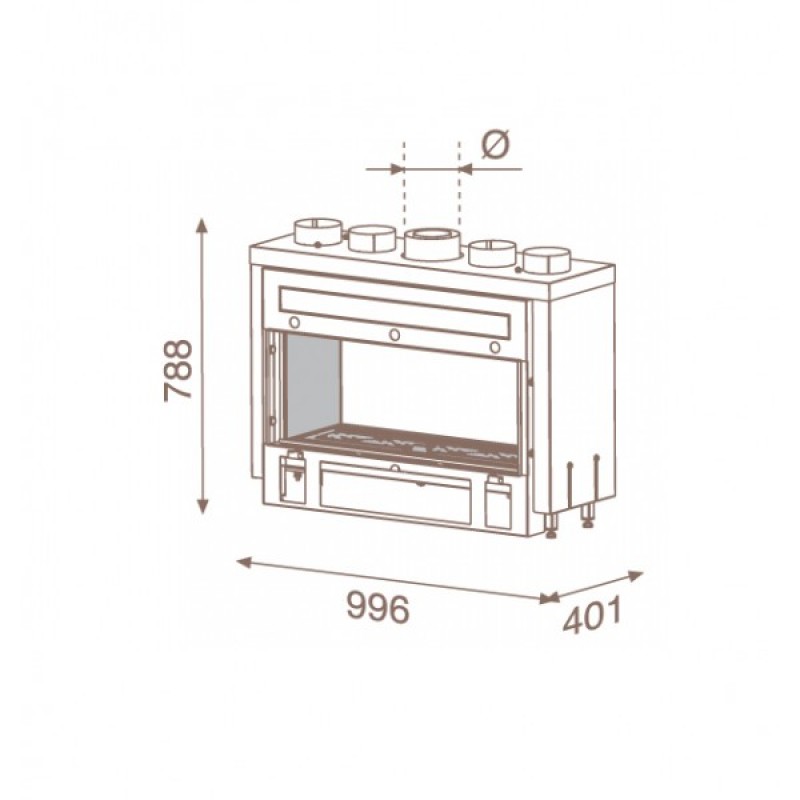 Ενεργειακό Τζάκι Αερίου ΑΘΗΝΑ ΔΙΑΜΠΕΡΕΣ 1000  Κωδικός Προϊόντος: T955 Ισχύς	2.5 - 7 kw 