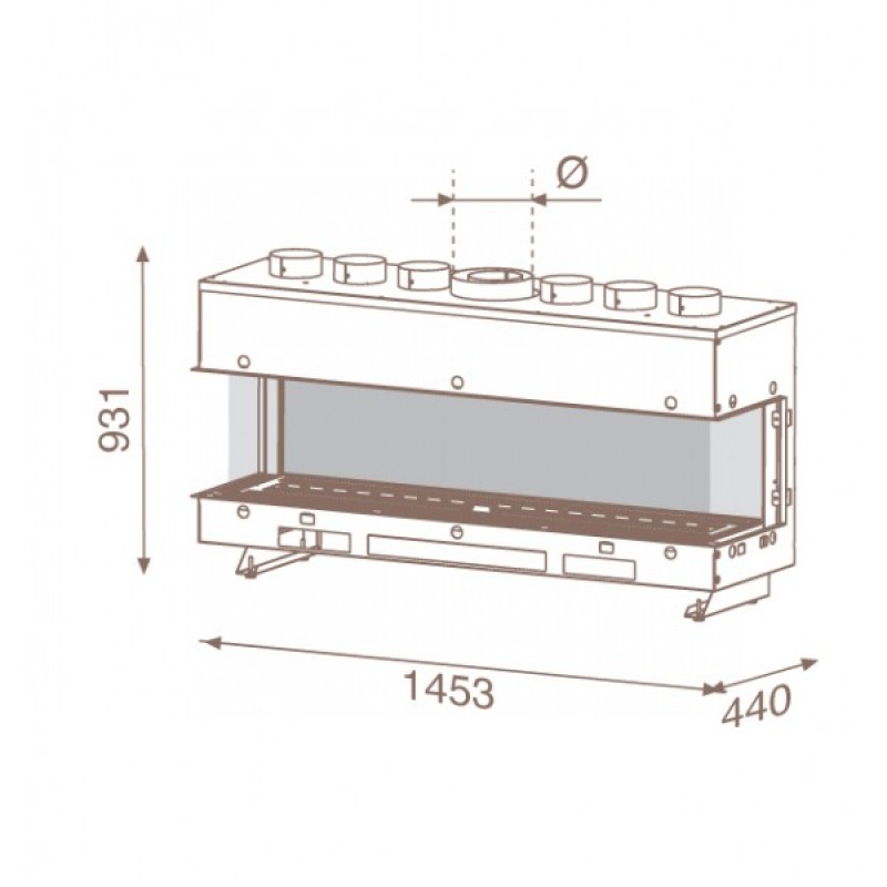 Ενεργειακό Τζάκι Αερίου ΑΘΗΝΑ 1450 ΠΑΝΟΡΑΜΙΚΟ Κωδικός Προϊόντος: T961   Ισχύς4 - 10 kw  ( μονο υγραεριο )