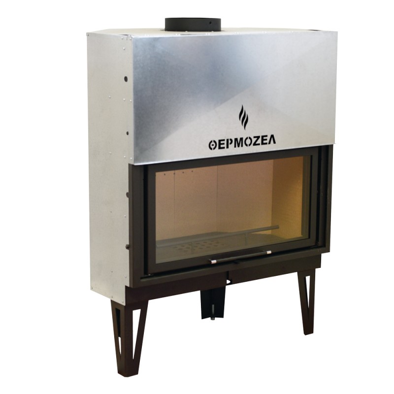 Thermozel  AERO 1050 (T838 E ) 21 kw Ενεργειακό Τζάκι εξαφανιζόμενη  πόρτα (106*61*132 ύψος cm ) δευτερογενή καύση