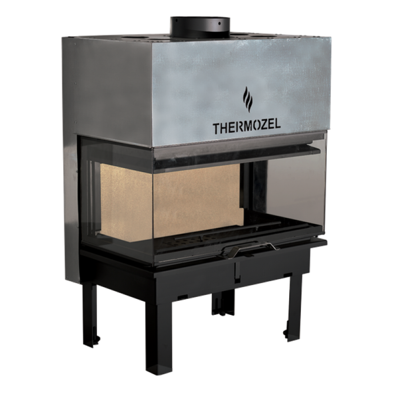 Ενεργειακό Τζάκι Ξύλου  AERO BLACK ΤΡΙΠΛΕΥΡΟ  (T839-ΕΒ ) 15 kw  Π.92.4 x B.60 x Y.134 