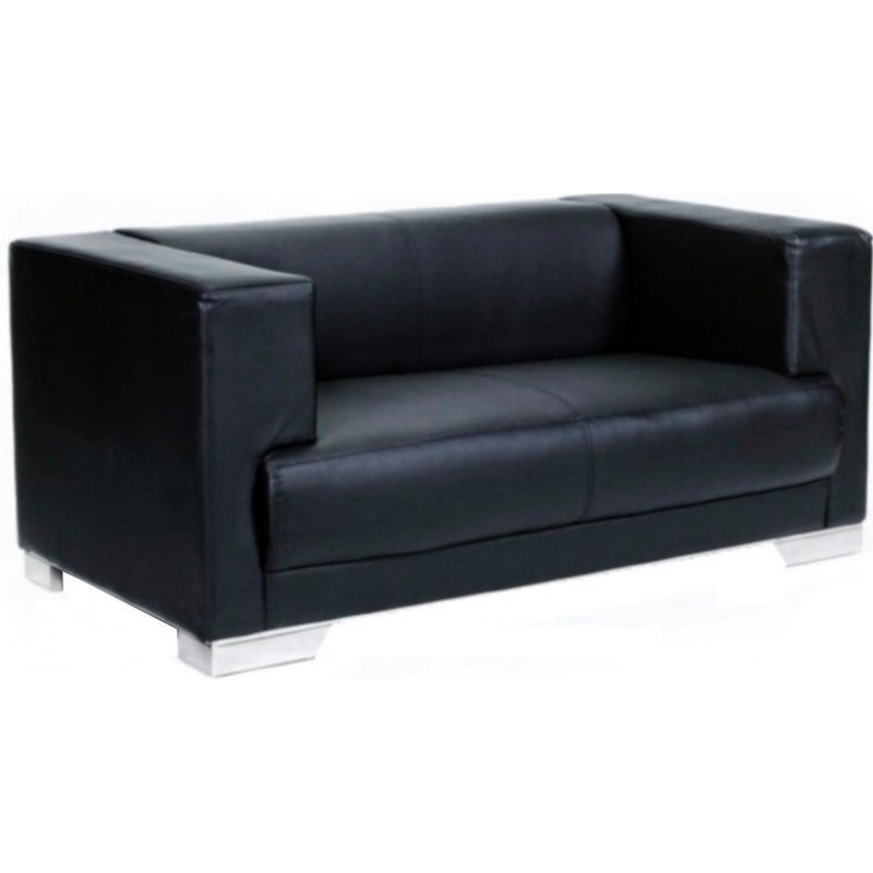 Thesis Aviator Καναπές επαγγελματικός 2 θέσεων μαύρη δερματίνη 1370x73x68mm