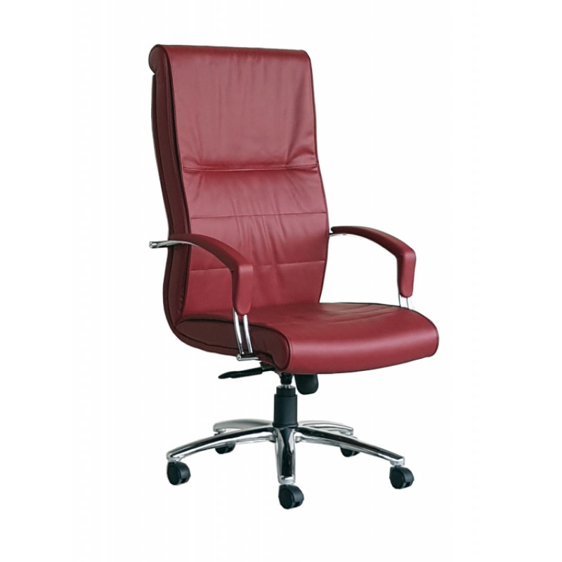 Alpha Πολυθρόνα διευθυντική μαυρη δερματίνη  διαθέτει μηχανισμό ανάκλισης 55*55*120-130cm 