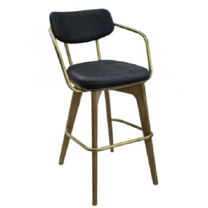 Avant ENOLA-SG  Σκαμπό ξύλινο κάθισμα δερματινης μαυρη 52 x 50 x 104cm